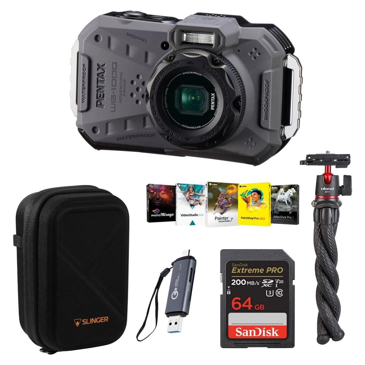 Cámara Pentax WG-1000 Todo Clima 16.35MP Resistente Agua