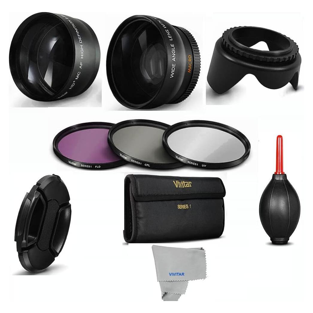 Kit de Filtro y Lente 3 Piezas 58mm para Cámaras Canon y PENTAX