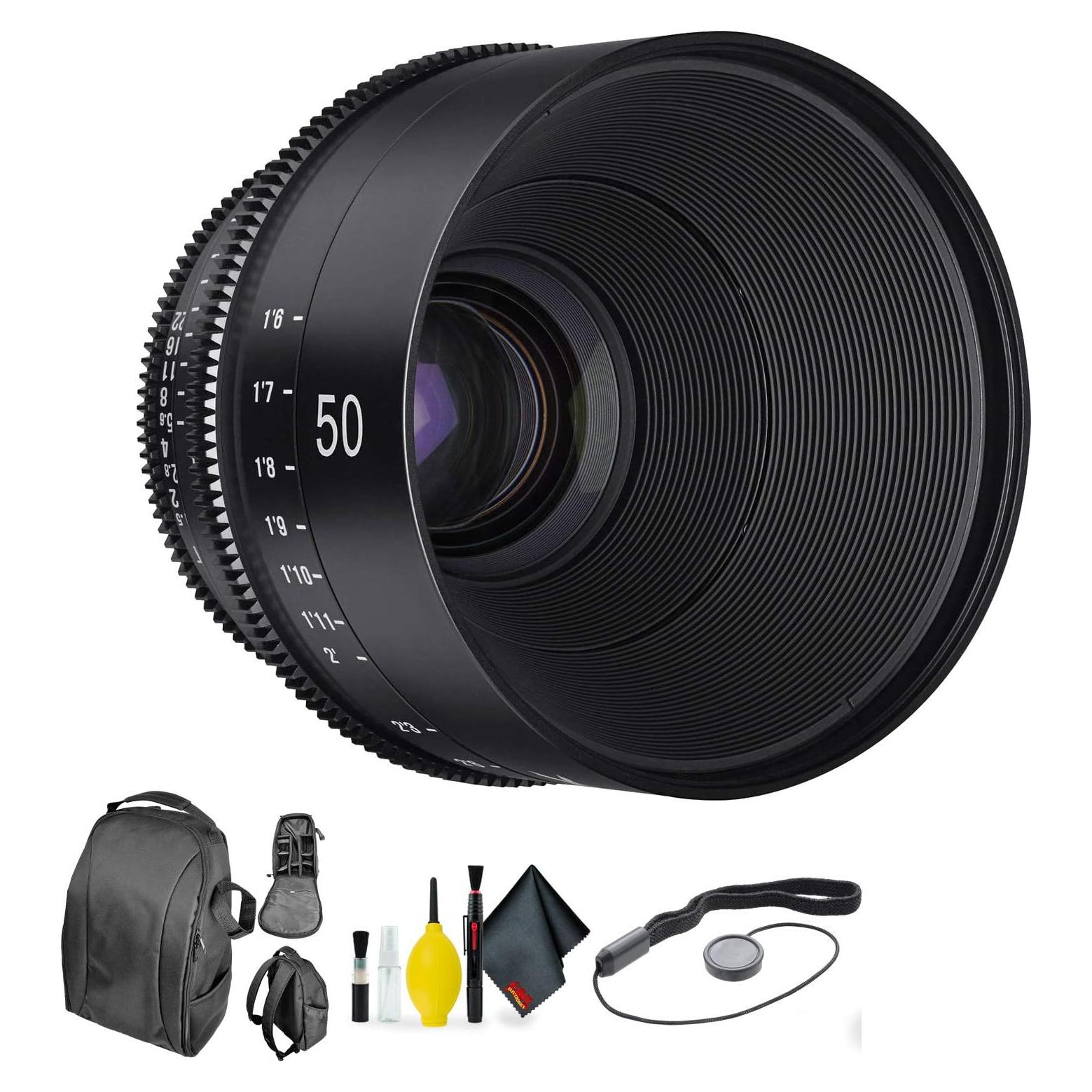 Lente Rokinon Xeen 50mm T1.5 PL + Kit de Limpieza Deluxe