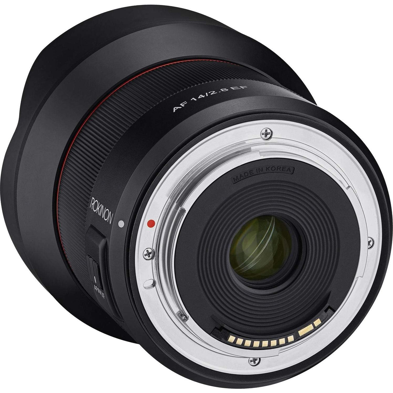 Lente Rokinon AF 14mm f/2.8 para Canon EF + Accesorios