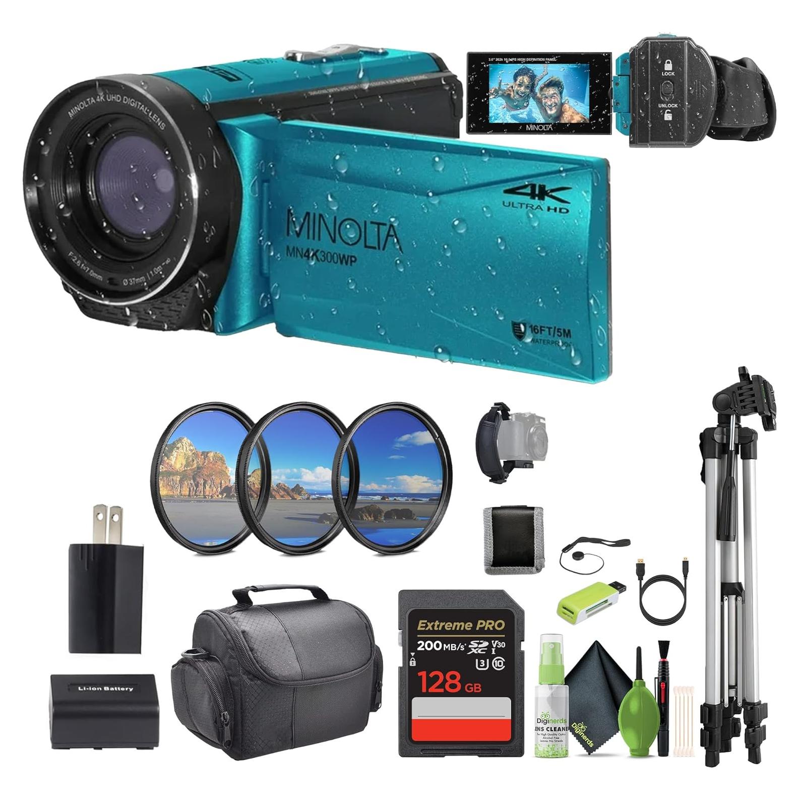 Minolta MN4K300WP Camcorder 4K Ultra HD 56MP A Prueba de Agua