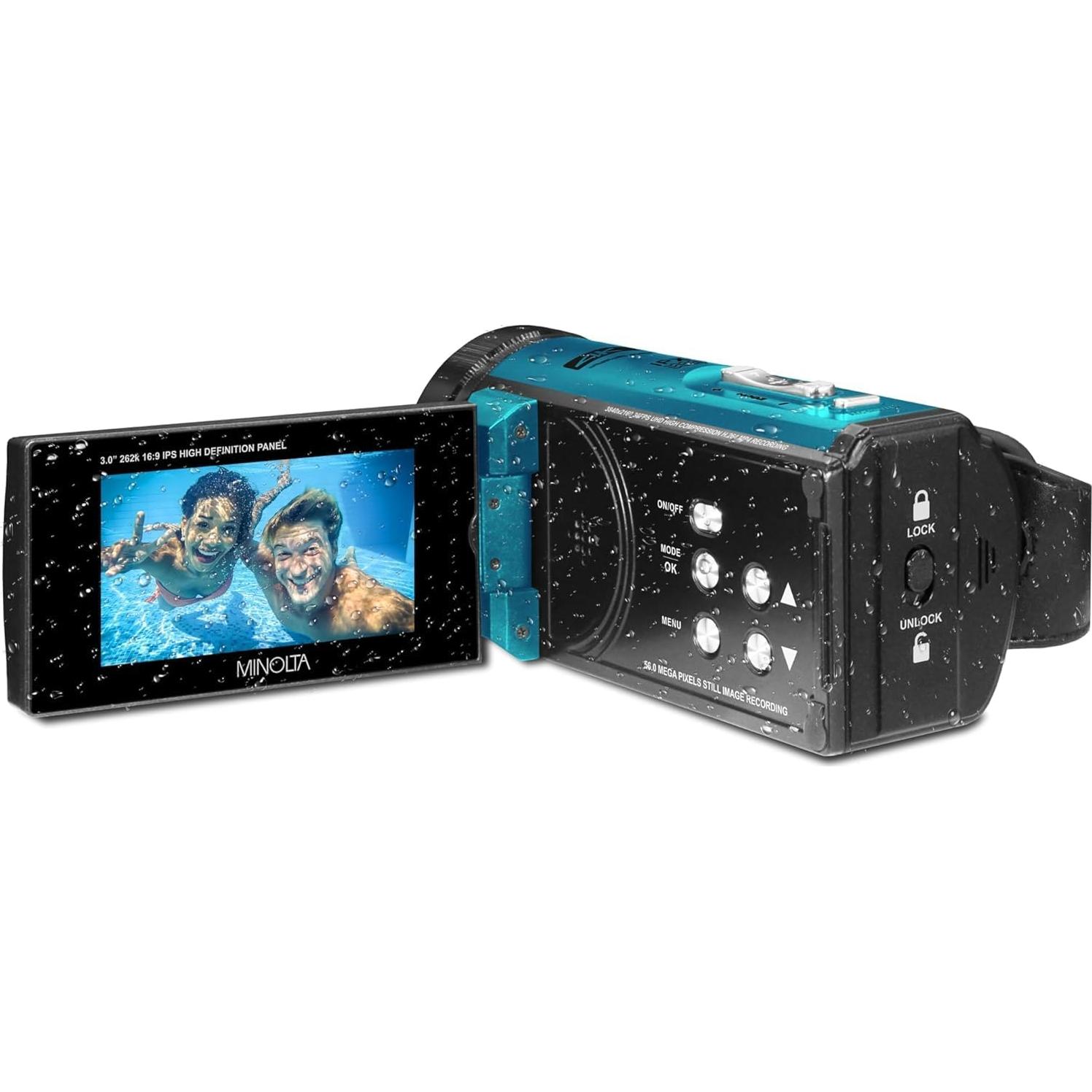 Minolta MN4K300WP Camcorder 4K Ultra HD 56MP A Prueba de Agua