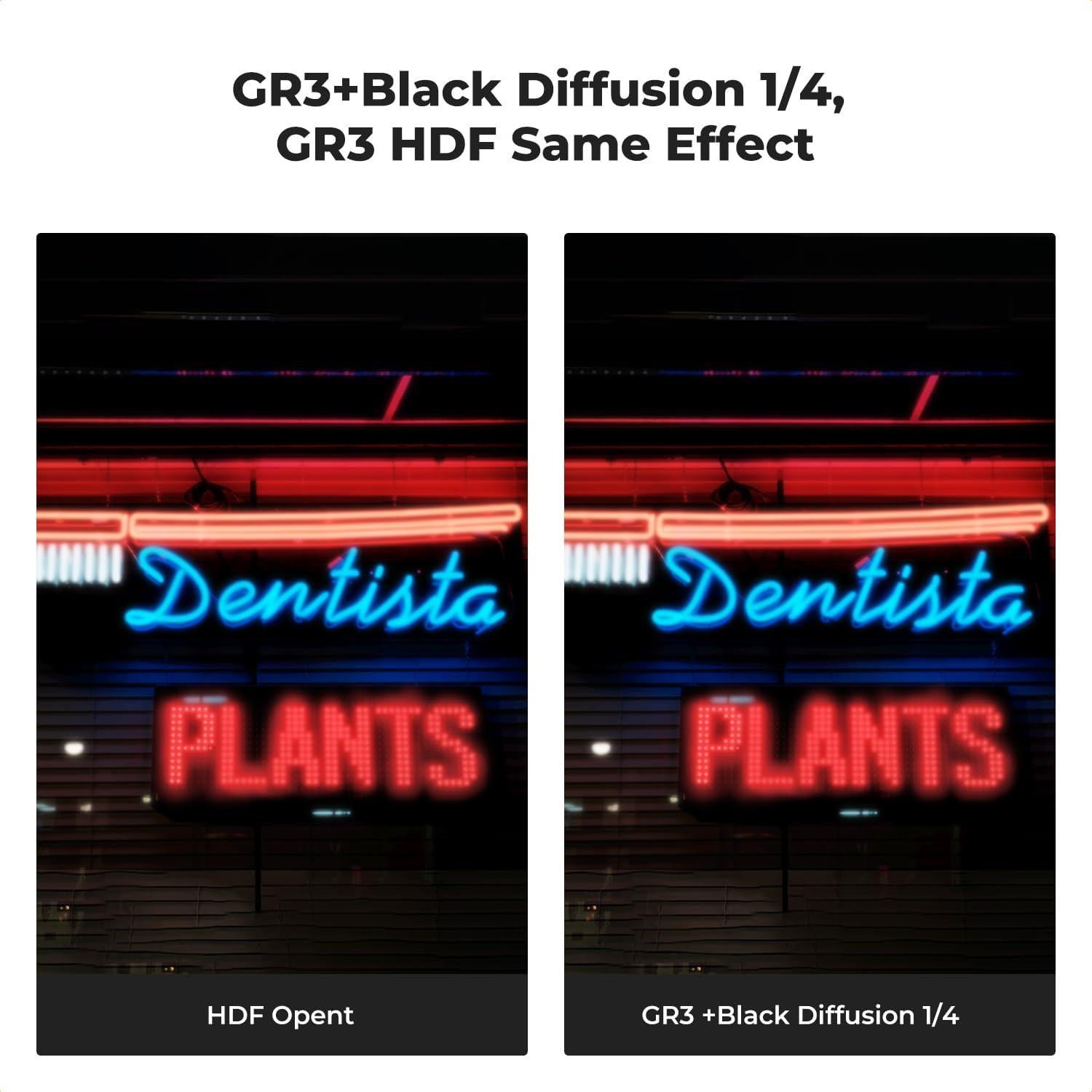 Filtro de Difusión Negro 1/4 y UV Ricoh GR III 42-49mm