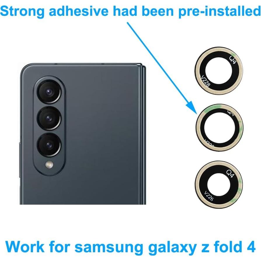 Reemplazo Lente Cámara Trasera OEM 3 Piezas Samsung Galaxy Z Fold 4