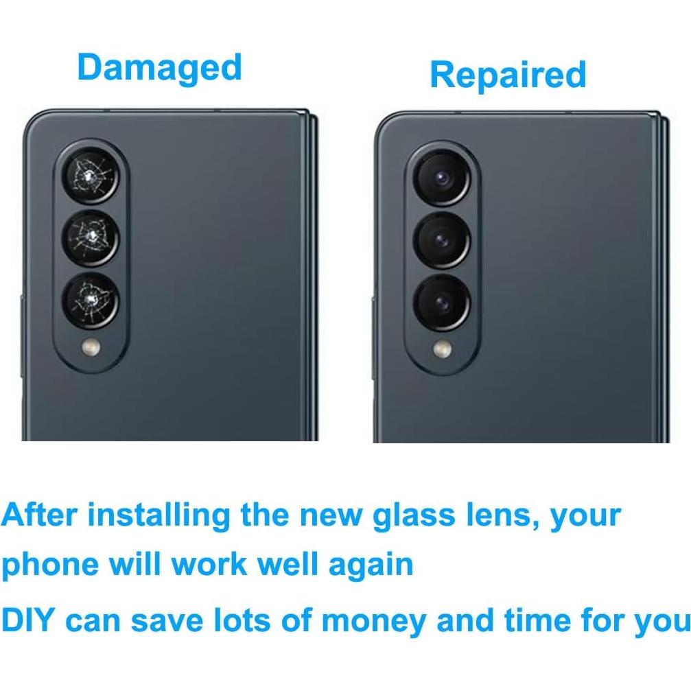 Reemplazo Lente Cámara Trasera OEM 3 Piezas Samsung Galaxy Z Fold 4