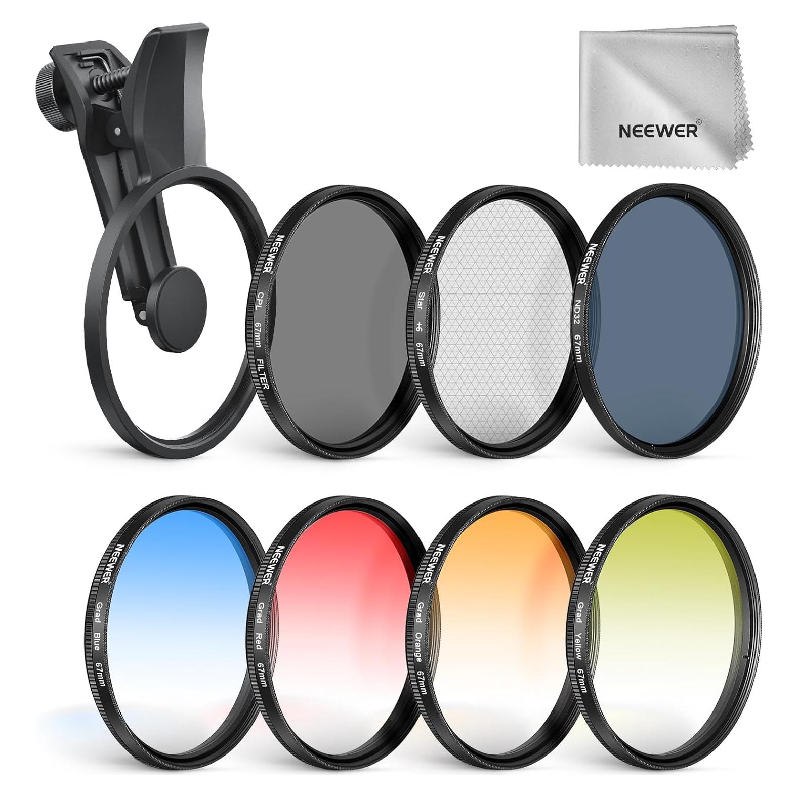 Kit de Filtros NEEWER 67mm 7 Piezas para Teléfonos Móviles