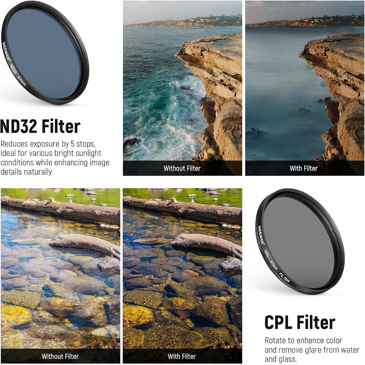 Kit de Filtros NEEWER 67mm 7 Piezas para Teléfonos Móviles