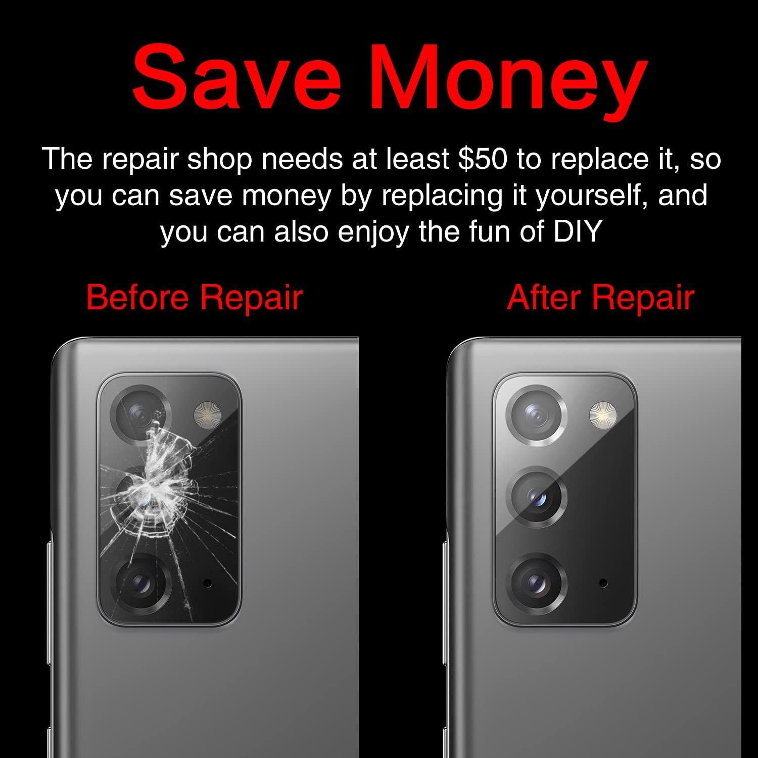 Kit Reemplazo Cristal Lente Cámara Samsung Galaxy Note 20 Gris