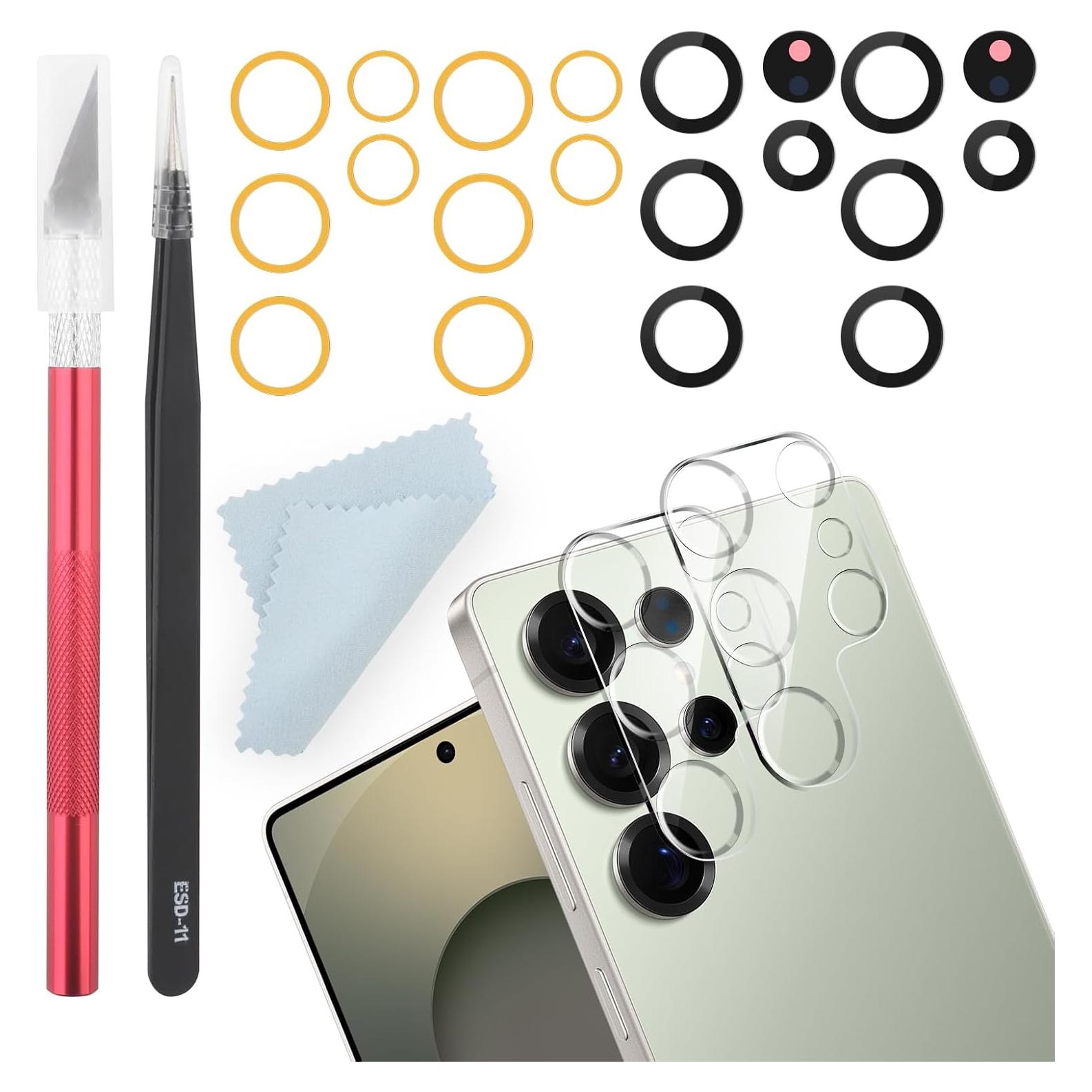 2 Cristales de Lente de Cámara Trasera Samsung Galaxy S25 Ultra + Kit