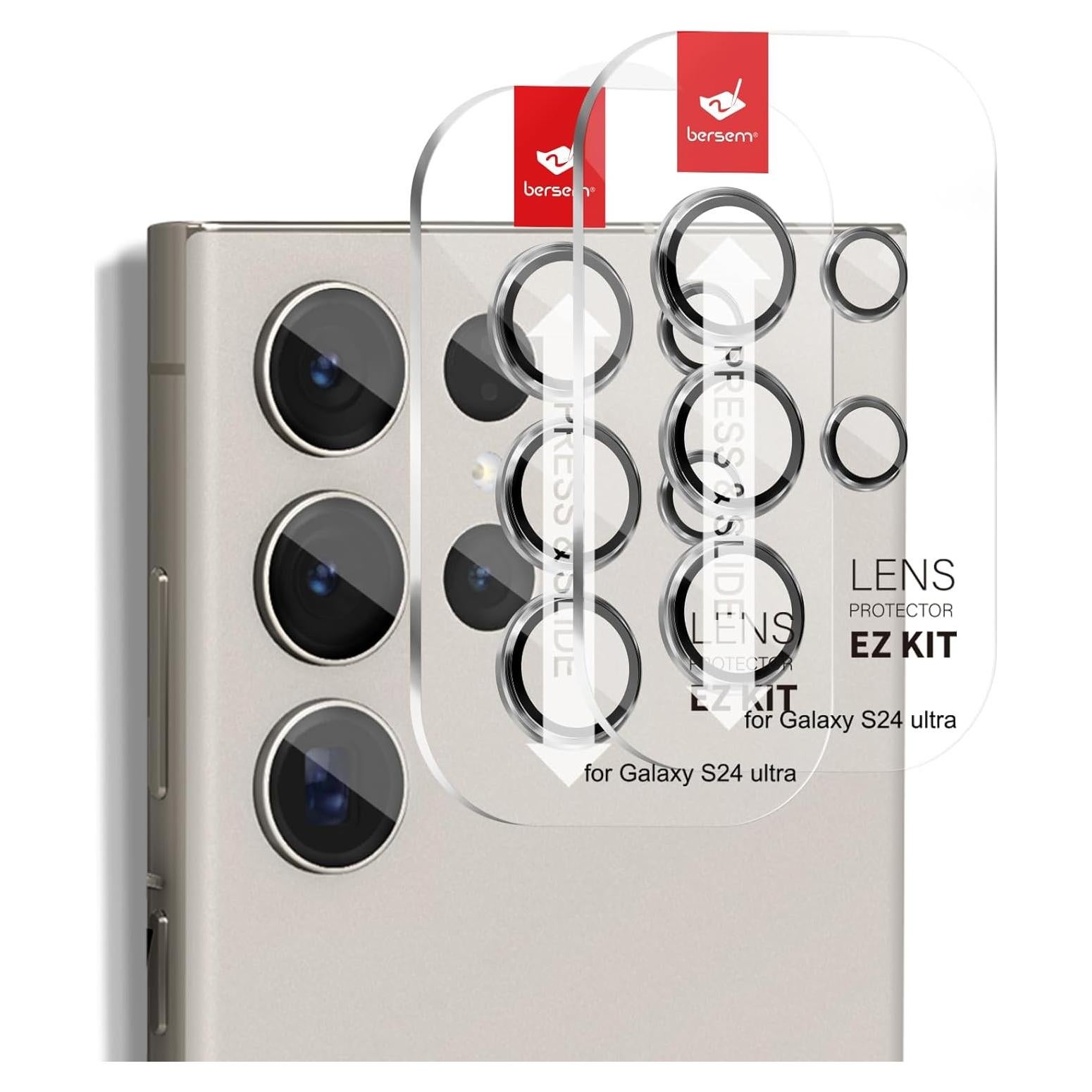 Protector de Lente de Cámara BERSEM para Samsung Galaxy S24 Ultra - Vidrio Templado 9H