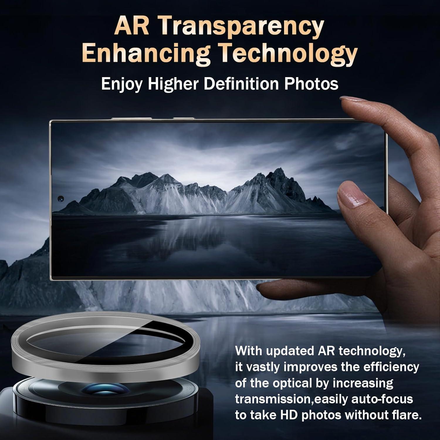 Protector de Lente de Cámara BERSEM para Samsung Galaxy S24 Ultra - Vidrio Templado 9H