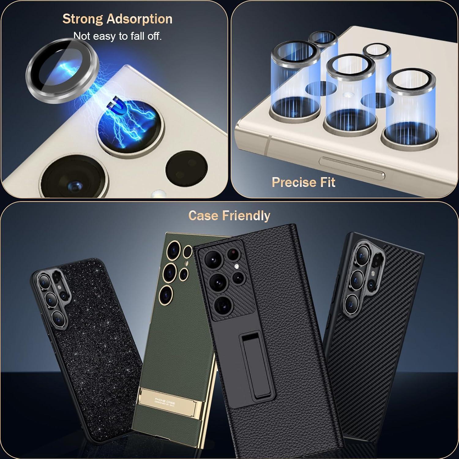 Protector de Lente de Cámara BERSEM para Samsung Galaxy S24 Ultra - Vidrio Templado 9H