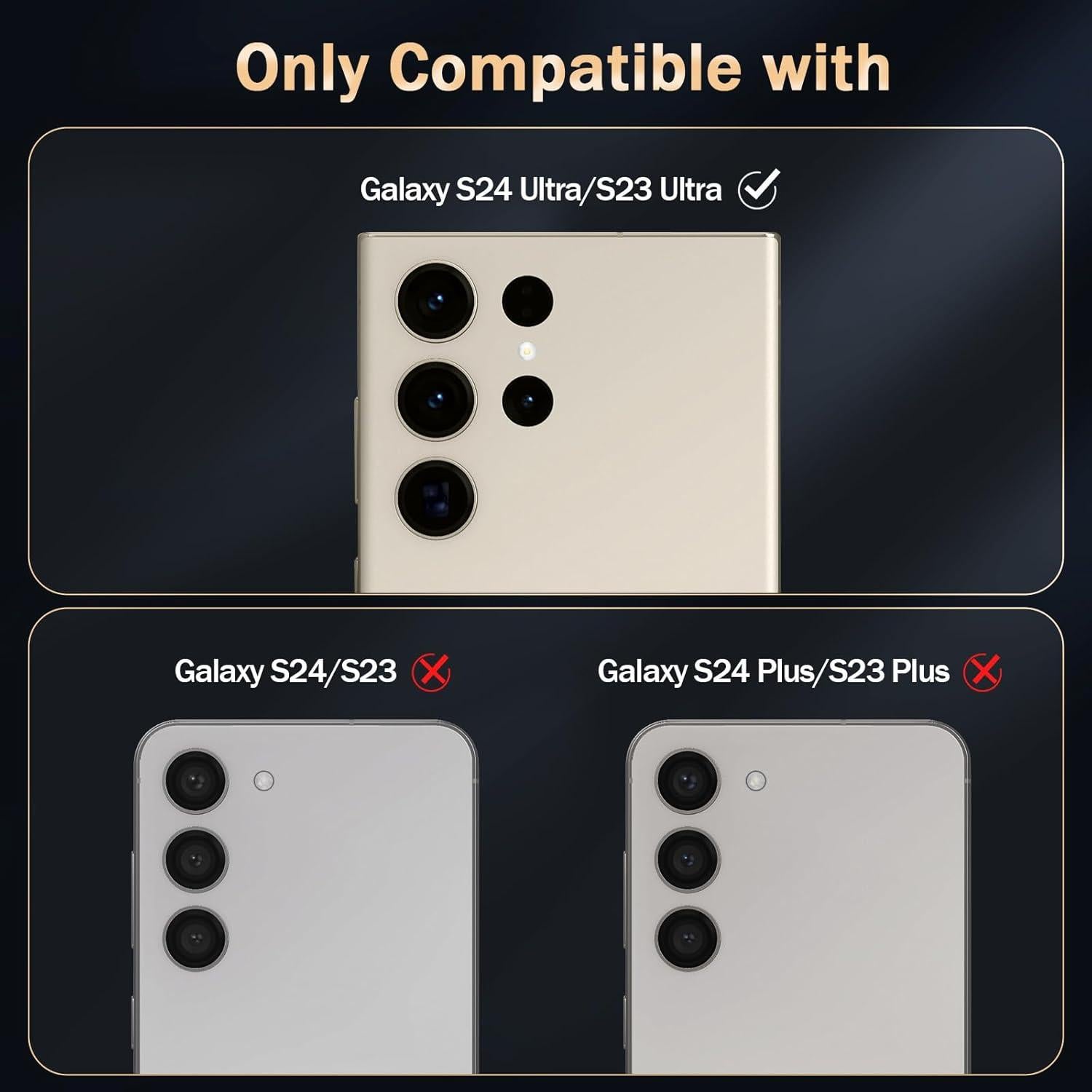 Protector de Lente de Cámara BERSEM para Samsung Galaxy S24 Ultra - Vidrio Templado 9H