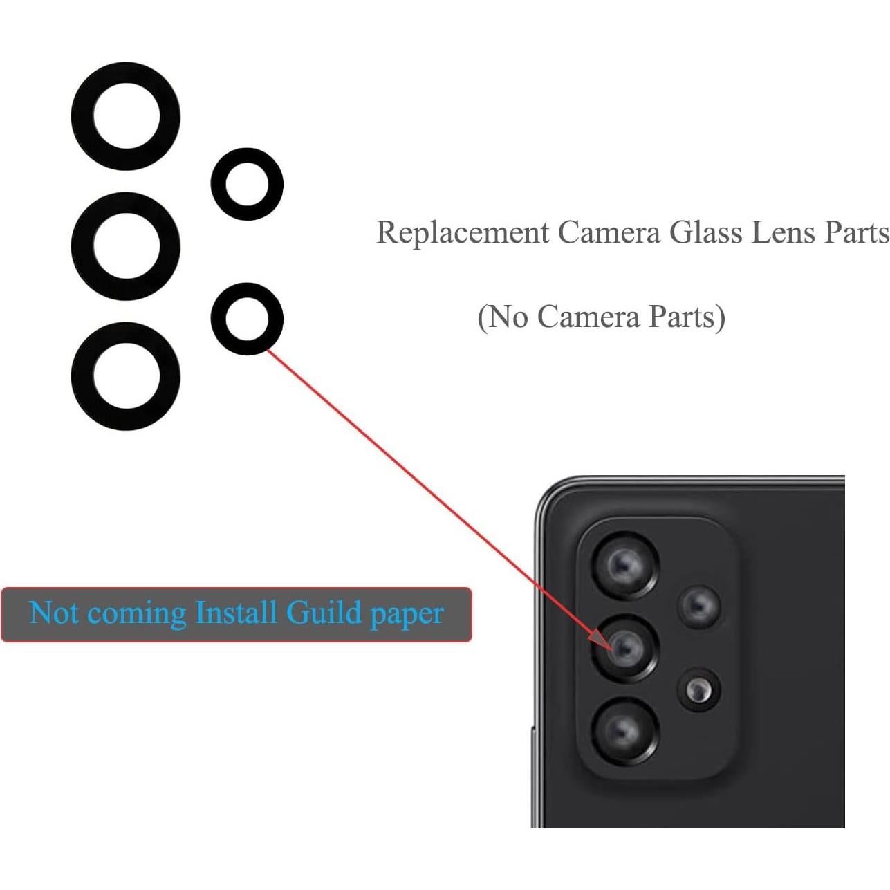 Cubierta de vidrio cámara trasera Samsung Galaxy A53 5G - 2 Piezas