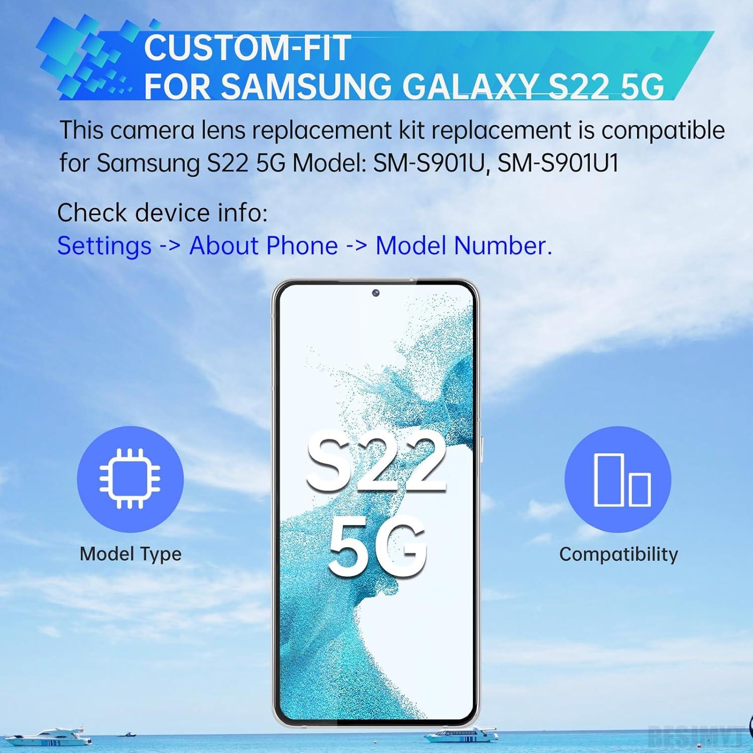 Reemplazo Lente Cámara Trasera Samsung Galaxy S22 5G - 2 Piezas