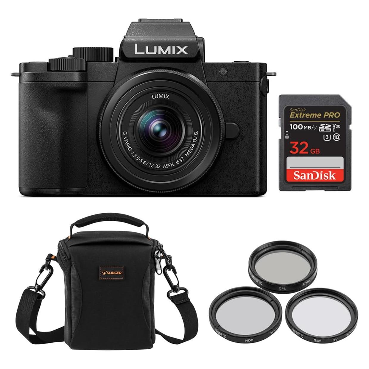 Cámara sin Espejo Panasonic LUMIX DC-G100D 20.3MP 4K con Lente 12-32mm