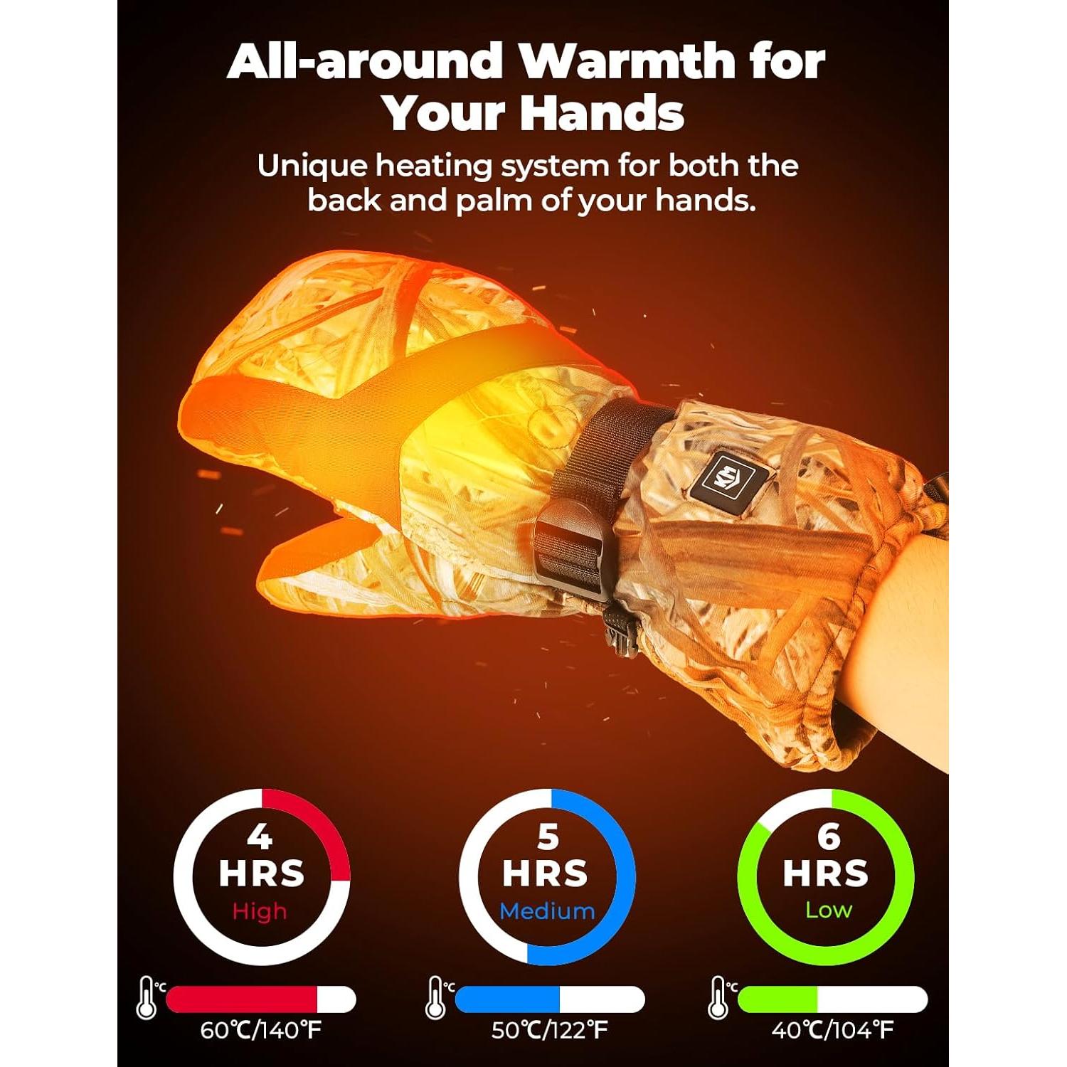 Guantes Calentados KEMIMOTO Camo con Mitones Desplegables