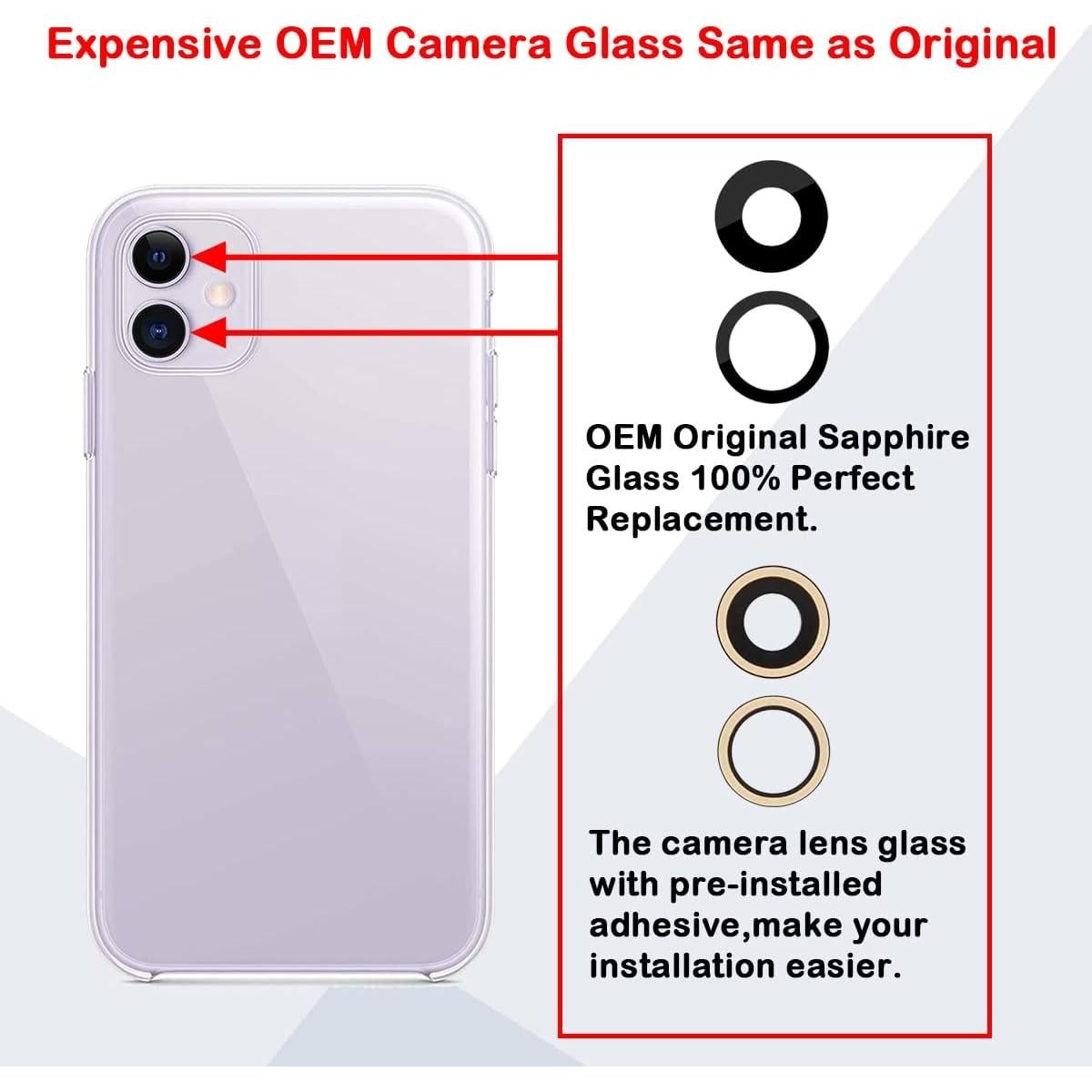 Reemplazo Lente de Cristal Cámara Trasera OEM iPhone 11