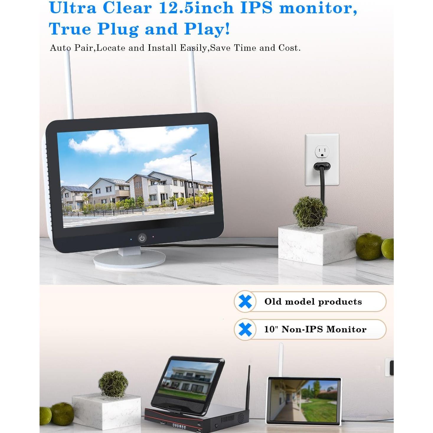 Sistema de Cámara de Seguridad Inalámbrica ZHXINSD 2K Doble Lente 10X