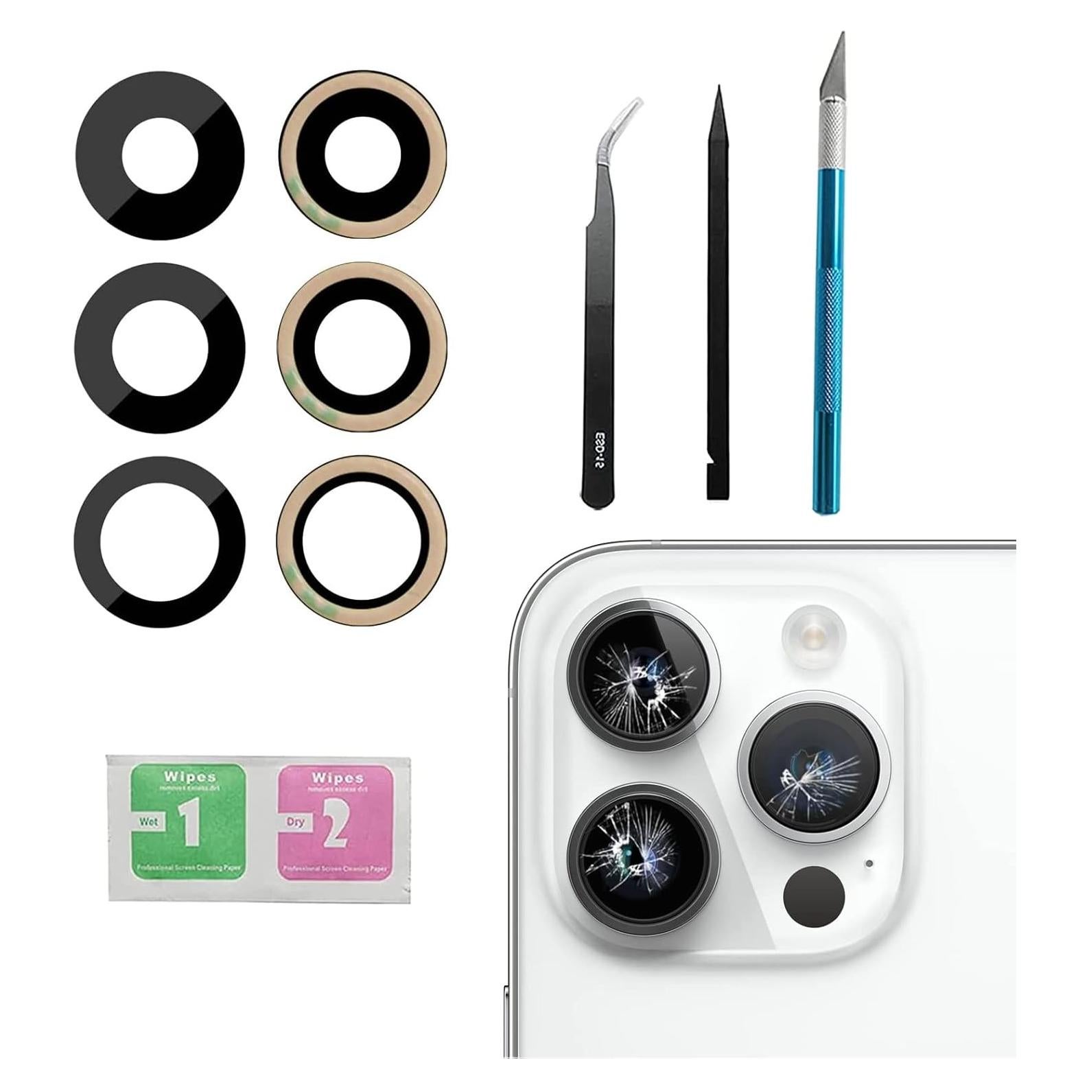 Juego de 3 Lentes de Reemplazo para Cámara iPhone 14 Pro Max