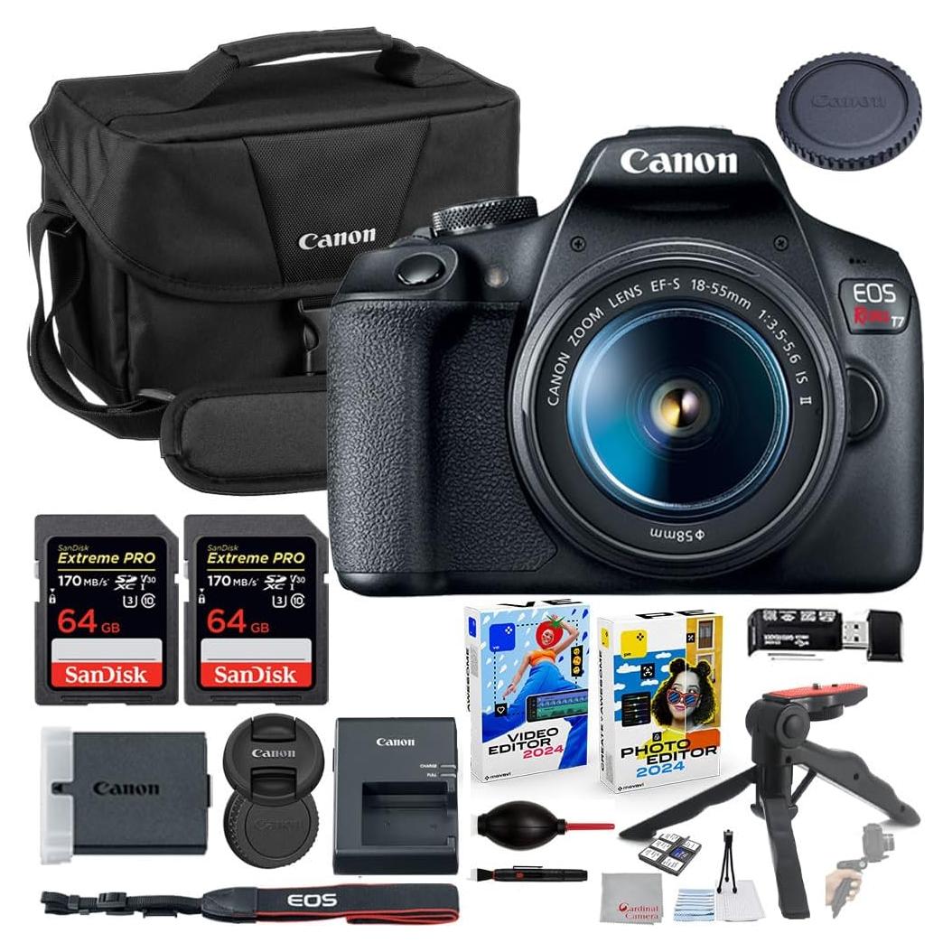 Cámara DSLR Canon EOS Rebel T7 24.1 MP + Lente 18-55mm + Accesorios