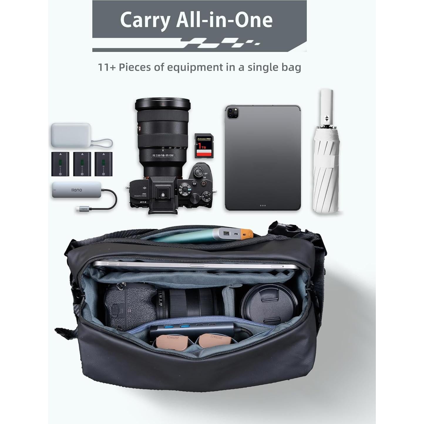 Bolsa de Mensajero Llano SHENZHEN Verde para Cámara DSLR