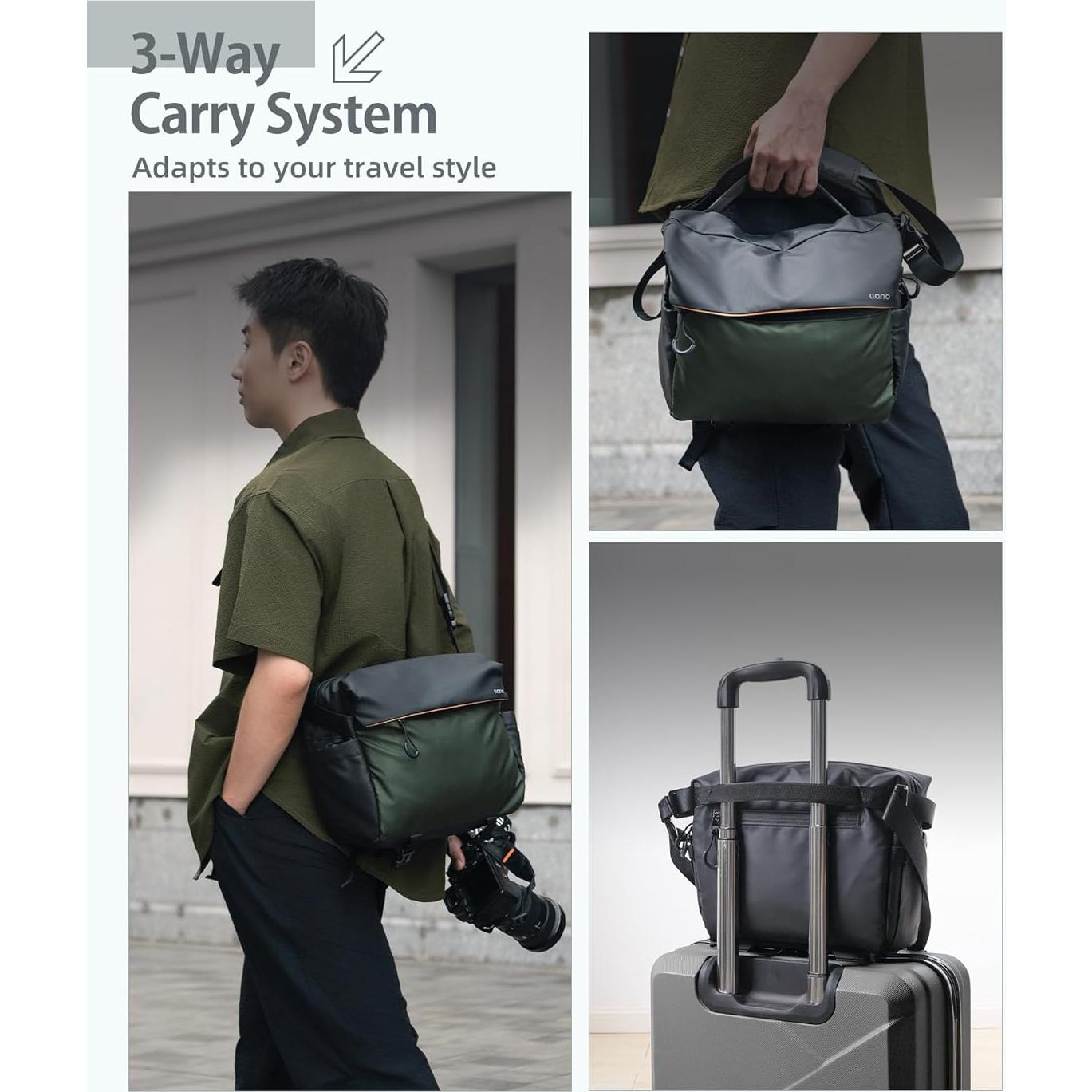 Bolsa de Mensajero Llano SHENZHEN Verde para Cámara DSLR