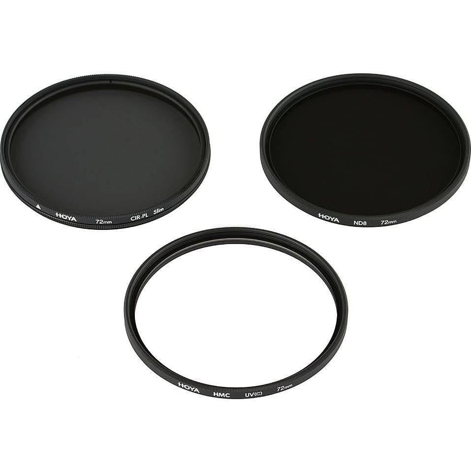 Kit de Filtros Hoya 62mm UV Circular Polarizador ND8 con Funda