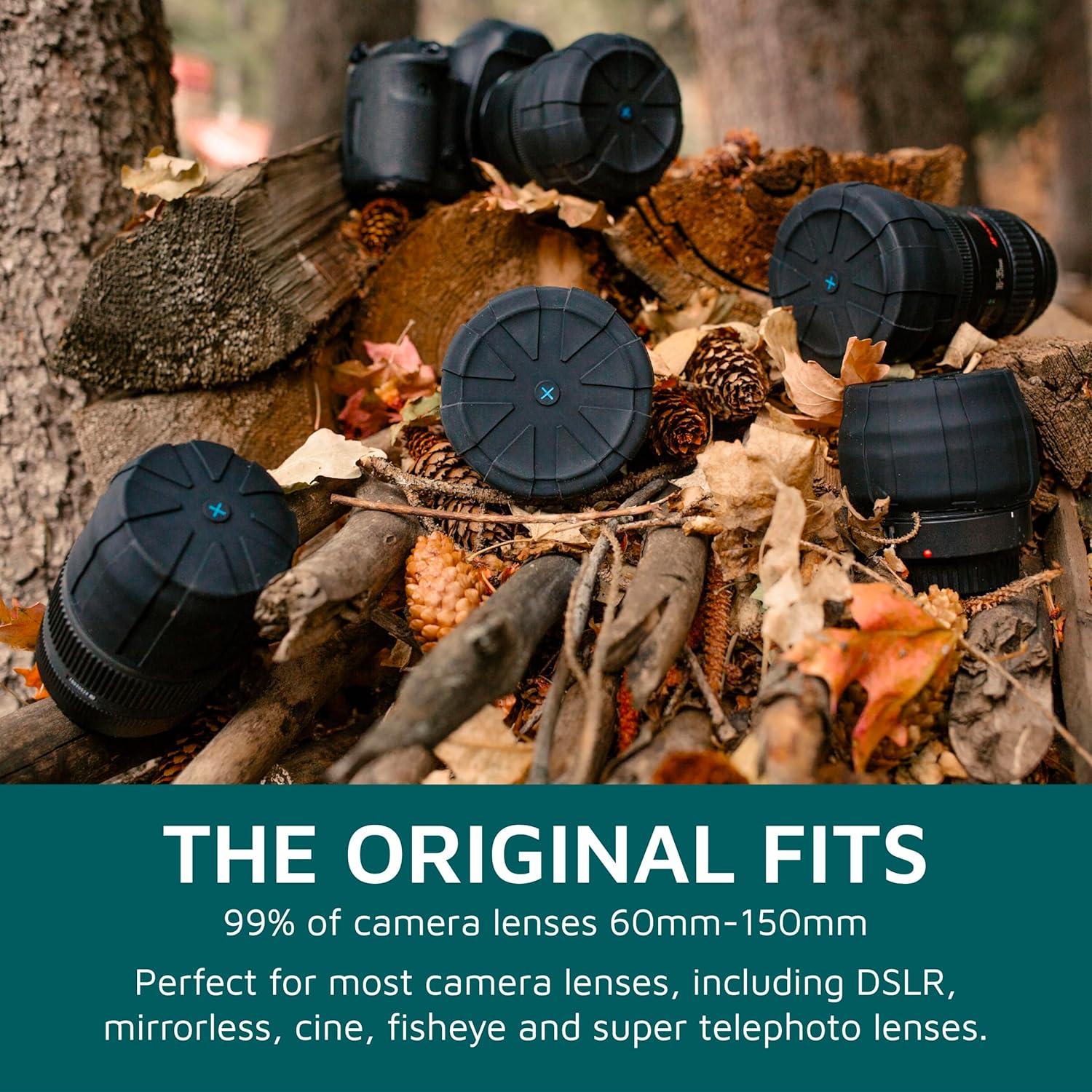 KUVRD - Universal Lens Cap, Version 1 - Fits 99% DSLR Lenses, Element Proof, Lifetime Coverage, 2-Pack