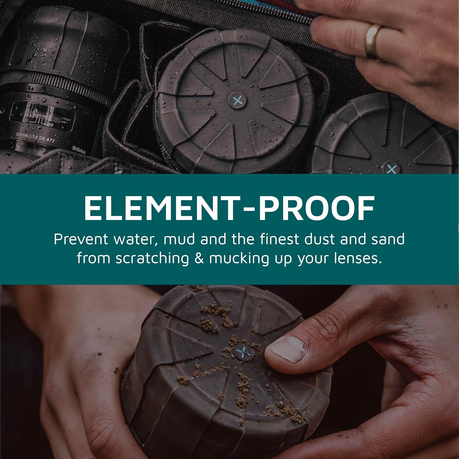 KUVRD - Universal Lens Cap, Version 1 - Fits 99% DSLR Lenses, Element Proof, Lifetime Coverage, 2-Pack