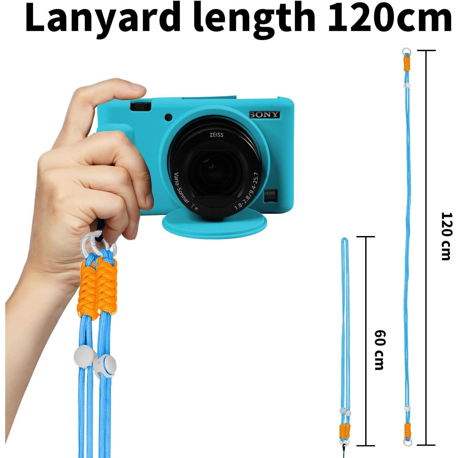 Funda de silicona para cámara Sony ZV-1 con correa - Azul