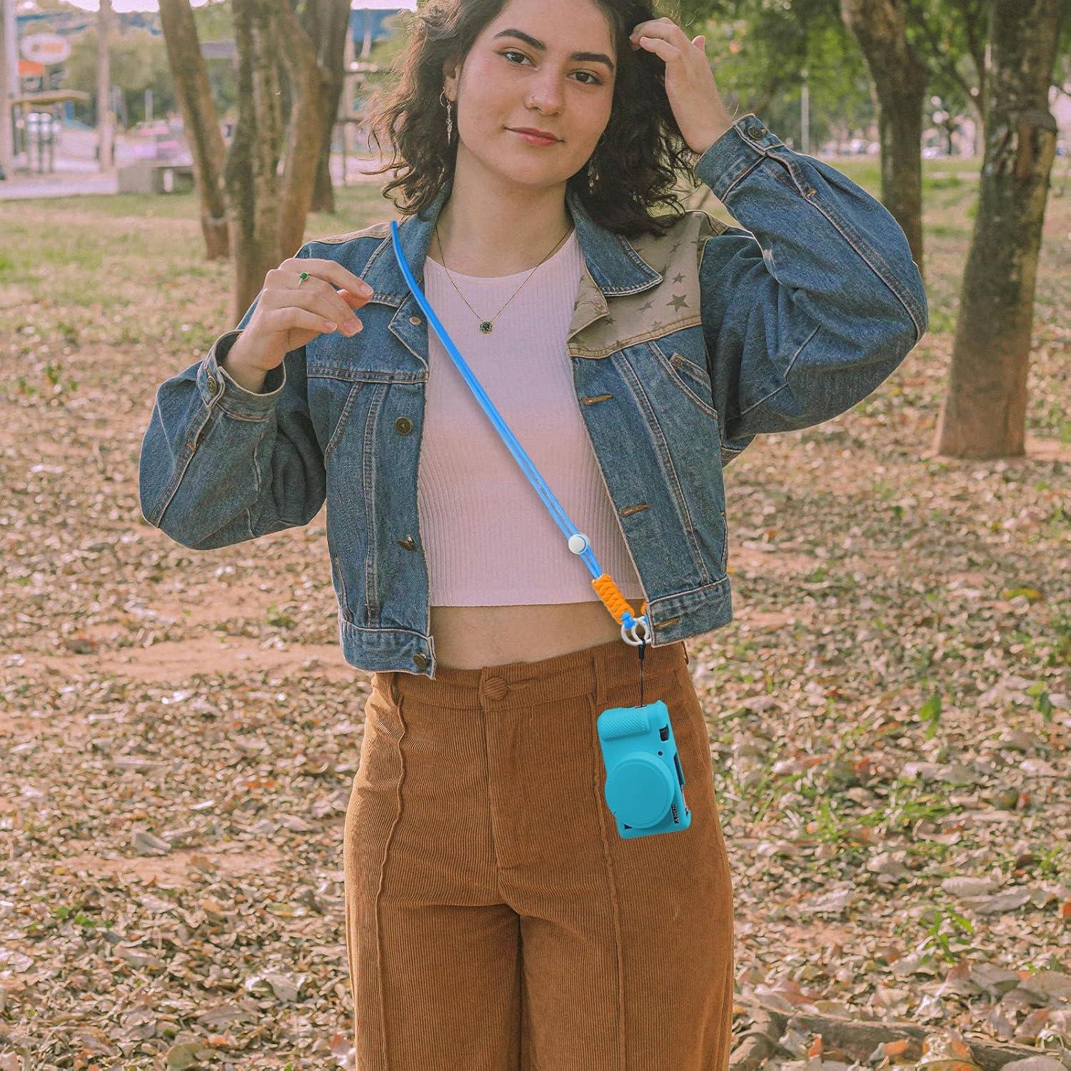 Funda de silicona para cámara Sony ZV-1 con correa - Azul