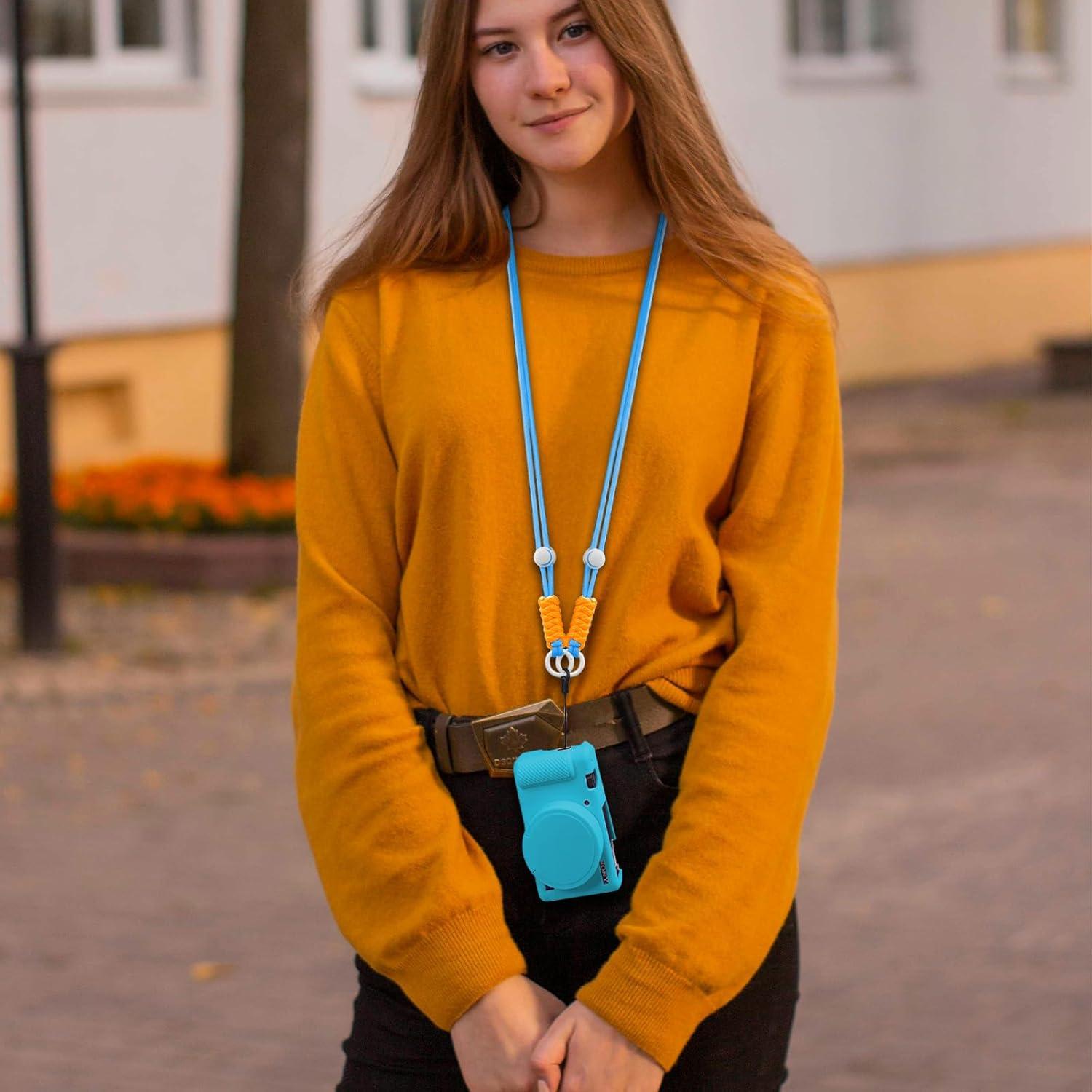 Funda de silicona para cámara Sony ZV-1 con correa - Azul