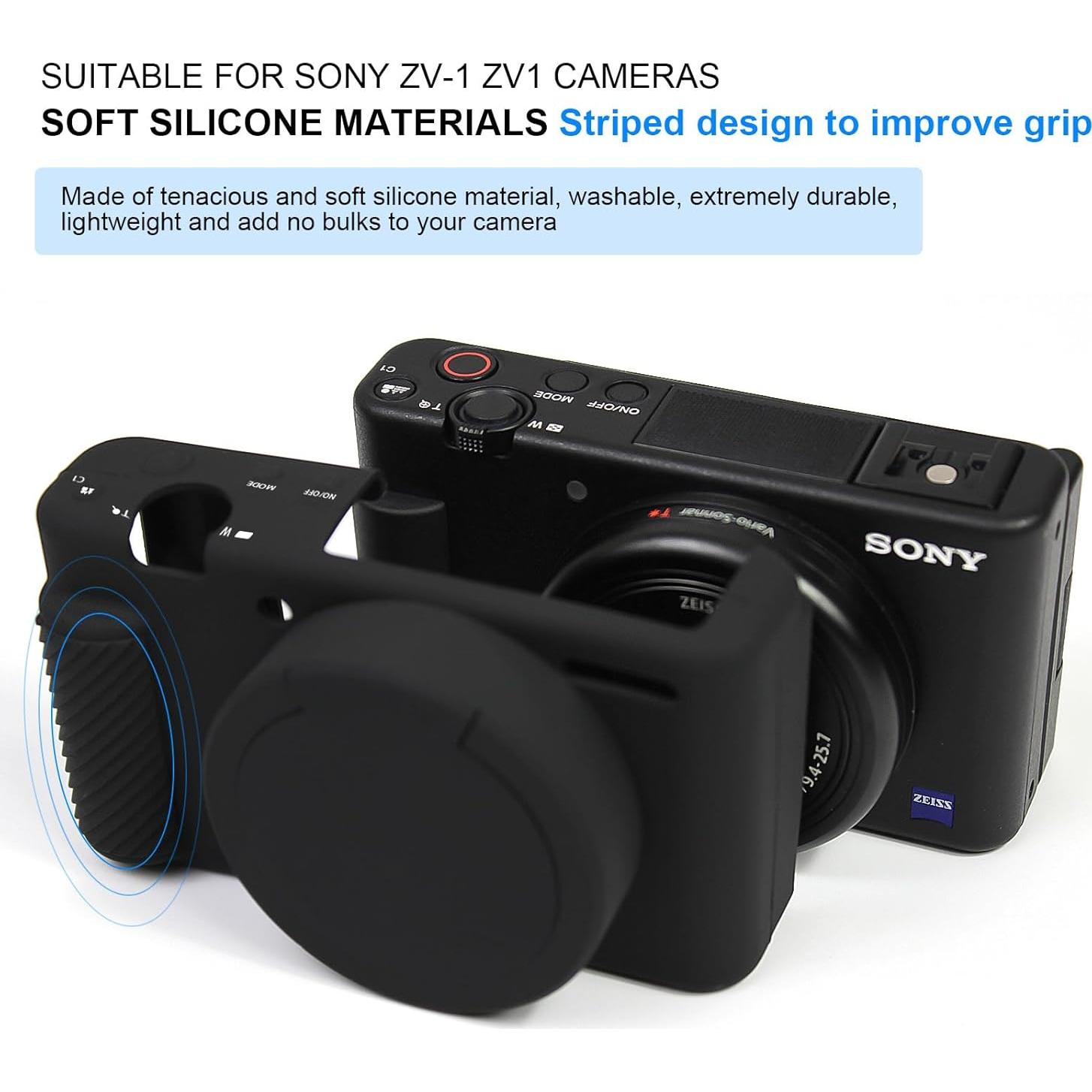 Funda de cámara Easy Hood para Sony ZV-1, silicona negra