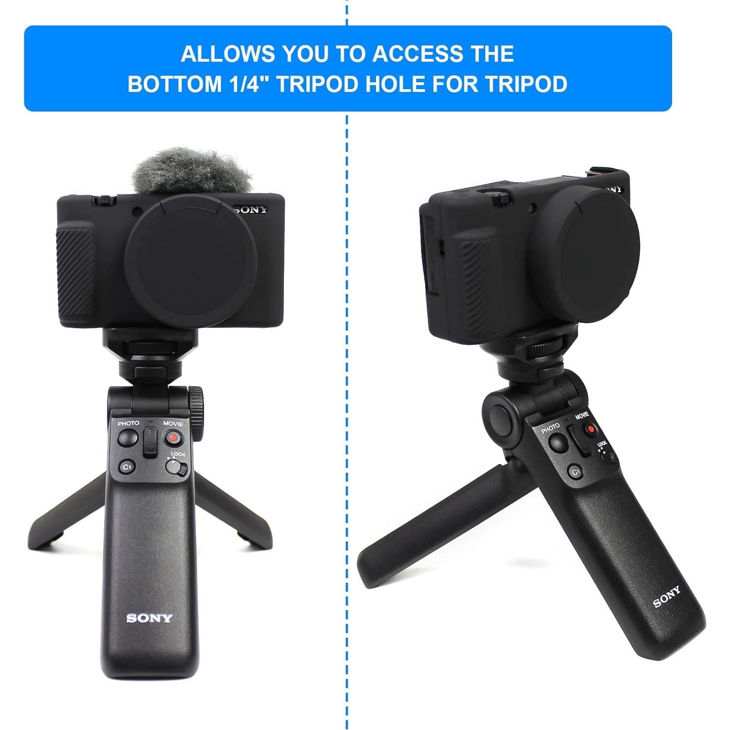 Funda de cámara Easy Hood para Sony ZV-1, silicona negra