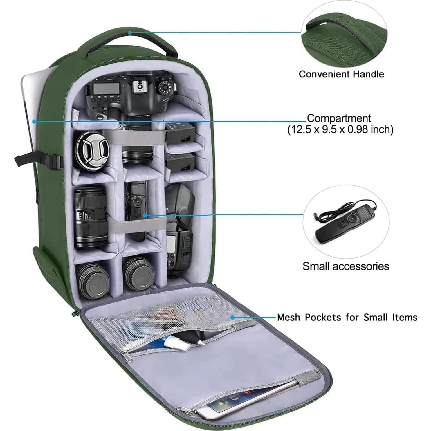 Mochila para cámara MOSISO impermeable con soporte para trípode