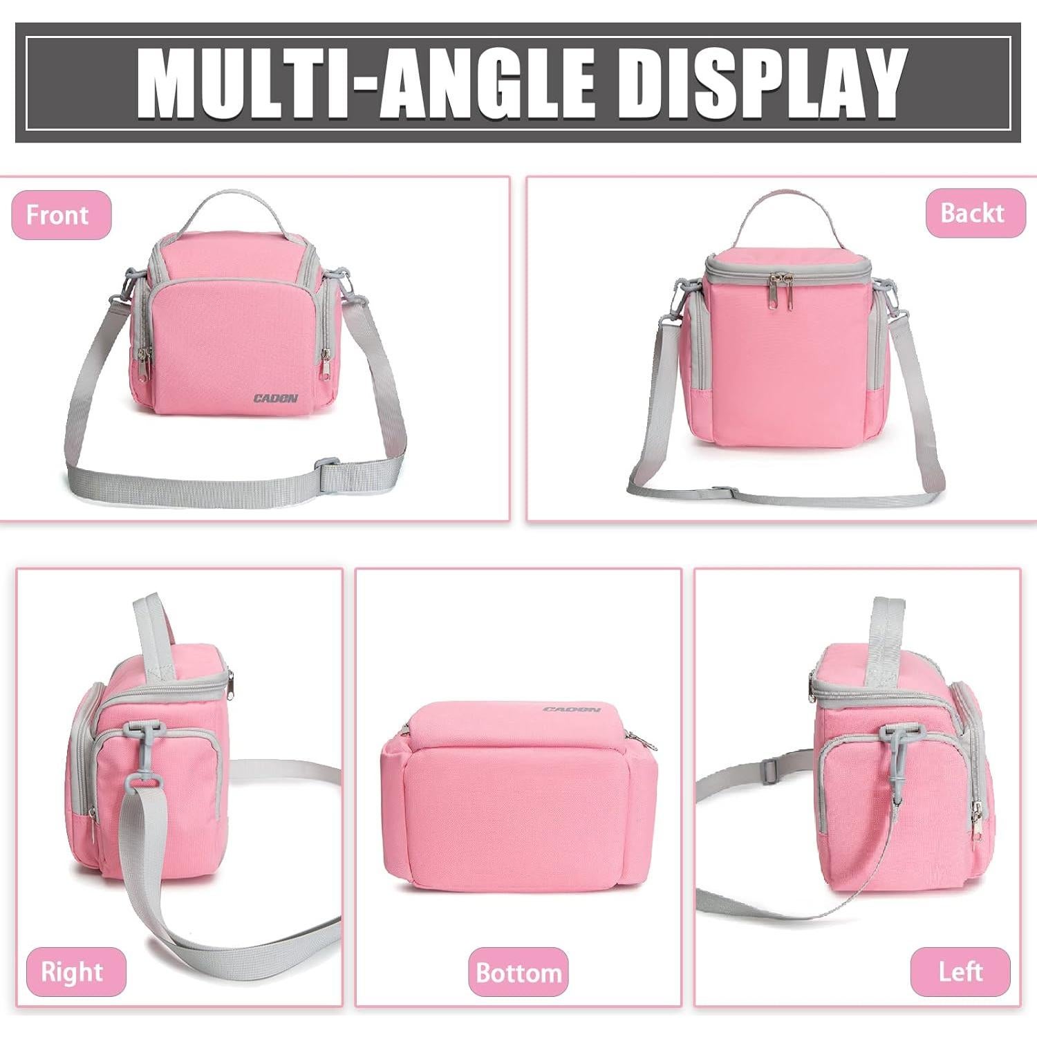 Bolsa de Hombro Compacta CADeN para Cámara SLR/DSLR Rosa