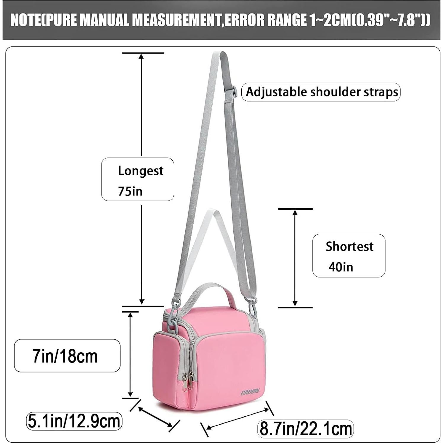 Bolsa de Hombro Compacta CADeN para Cámara SLR/DSLR Rosa