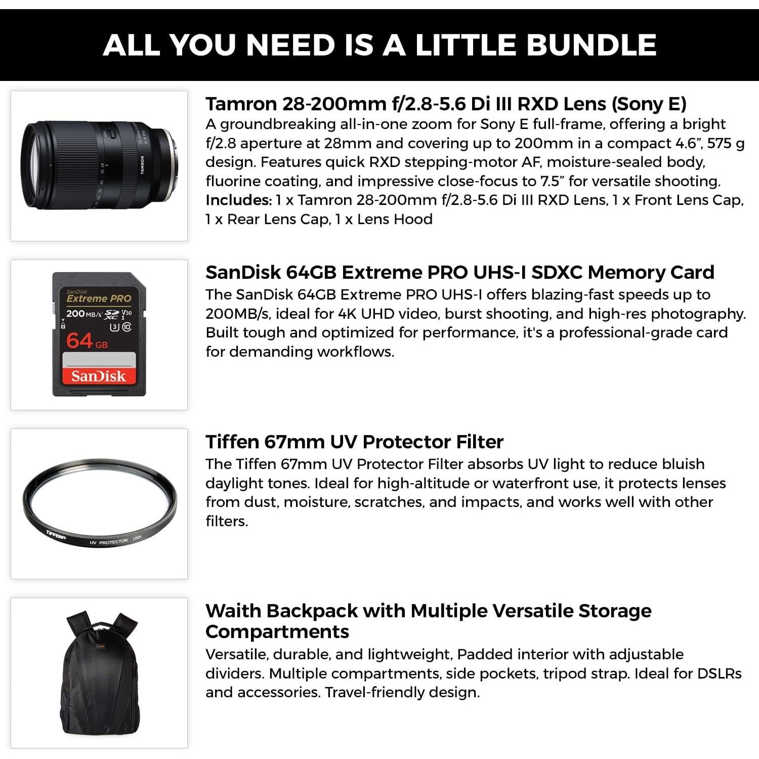 Lente Tamron 28-200mm f/2.8-5.6 Di III RXD para Sony E