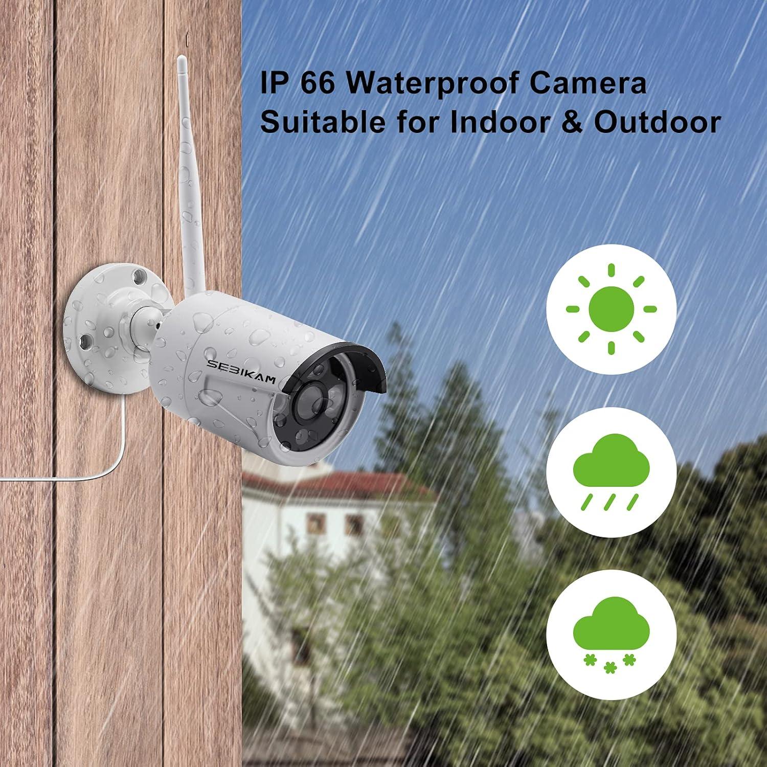 Sistema de Cámara de Seguridad Inalámbrico Sebikam 2K 4 Cámaras