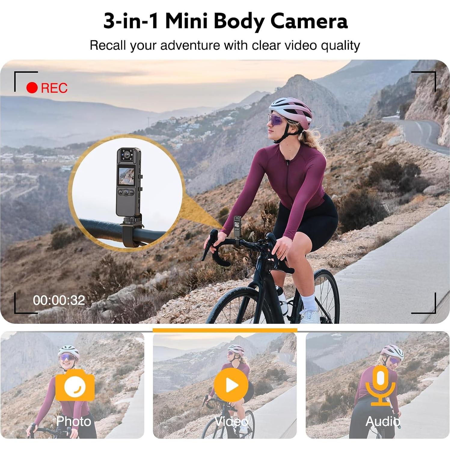 Cámara Corporal Losfom Z11 2K 64GB Batería 1700mAh