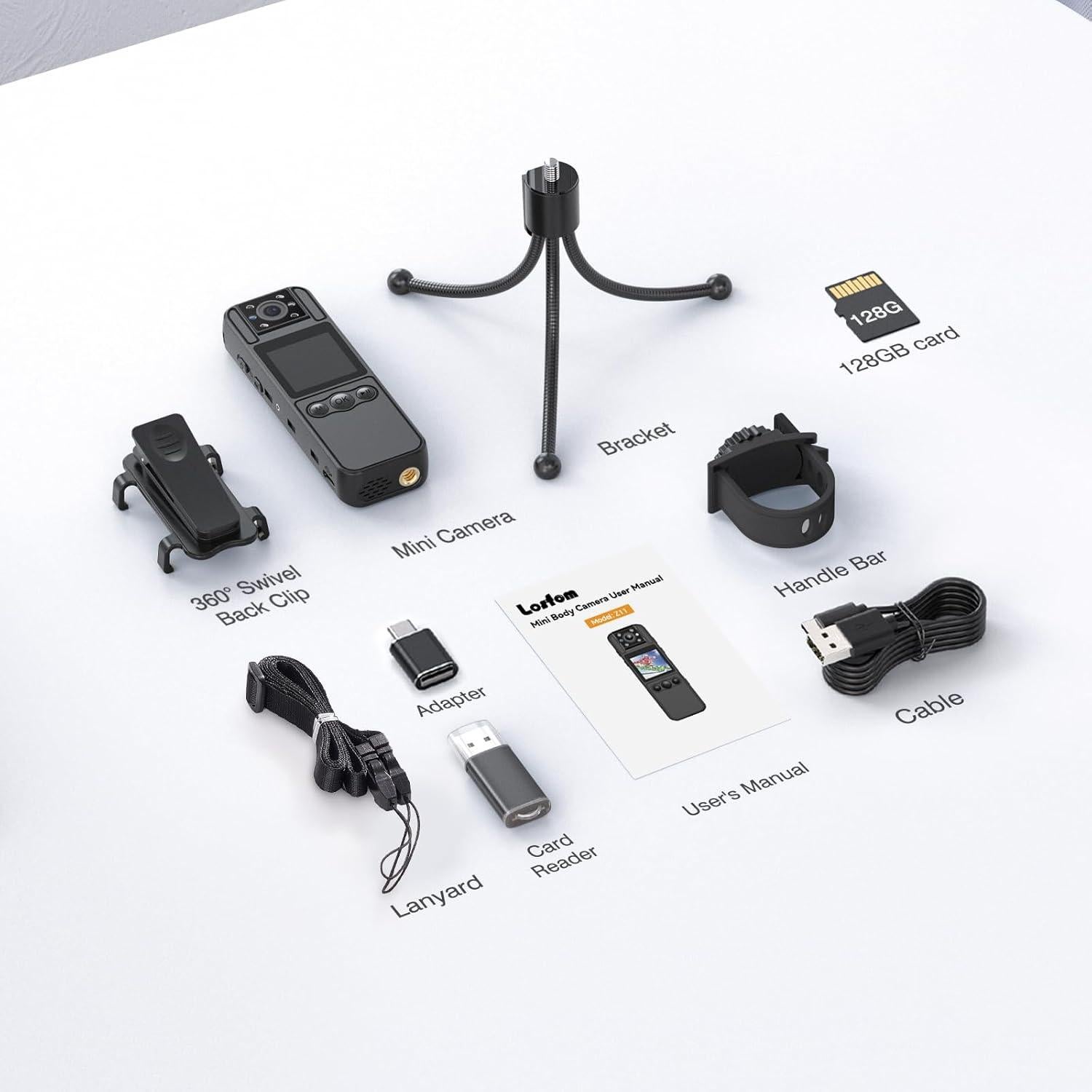 Cámara Corporal Losfom Z11 2K 64GB Batería 1700mAh