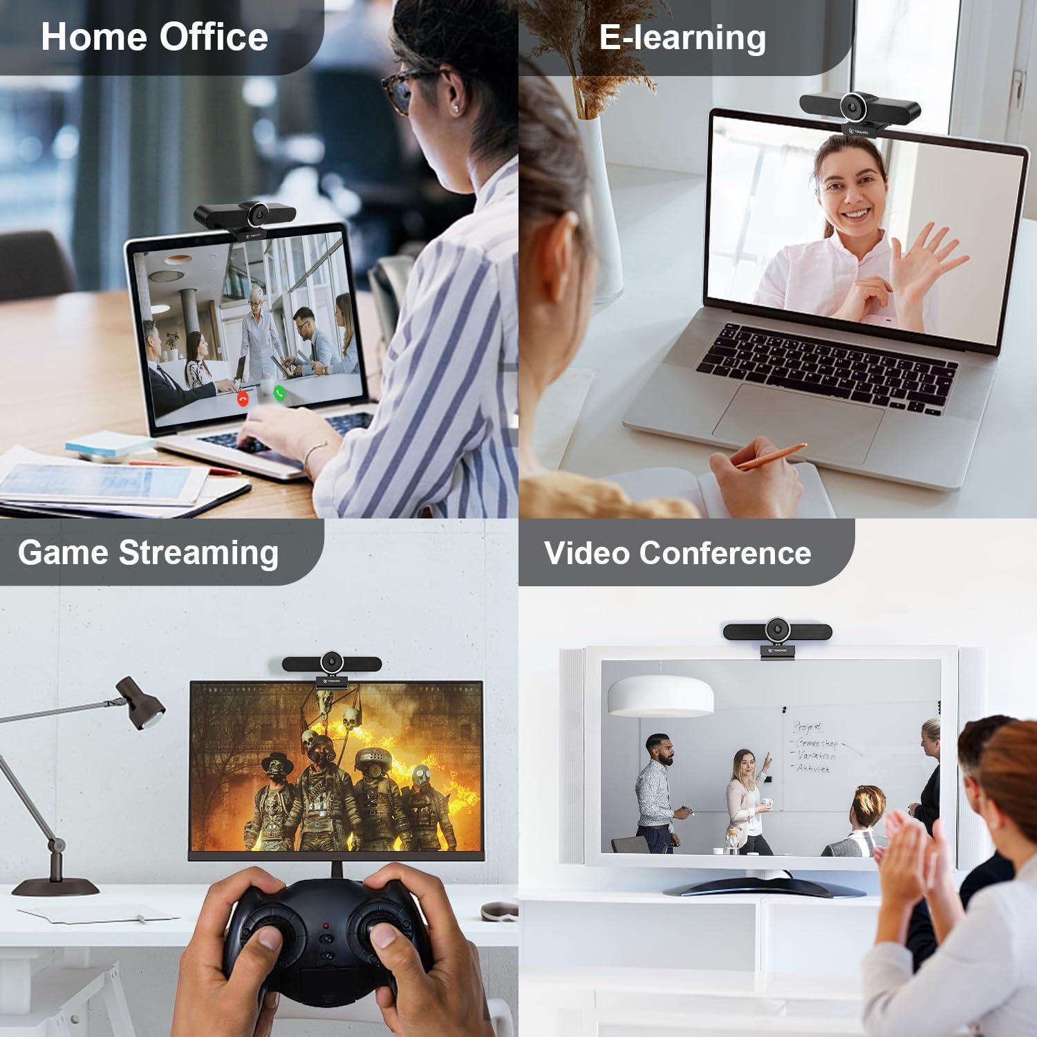Cámara Web 4K TONGVEO US-4K con Micrófono y Altavoz Duales