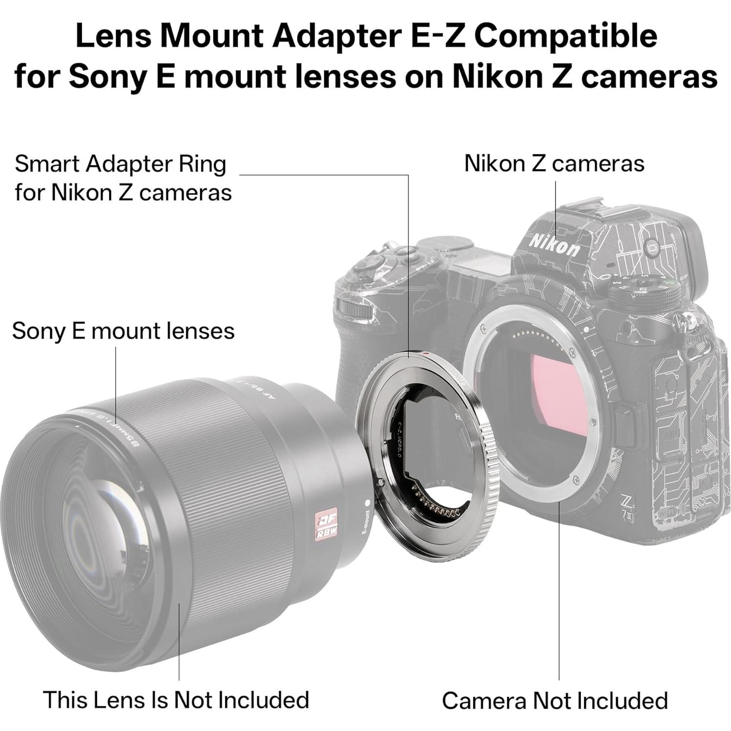 Adaptador de Montura VILTROX E-Z para Lentes Sony E a Nikon Z