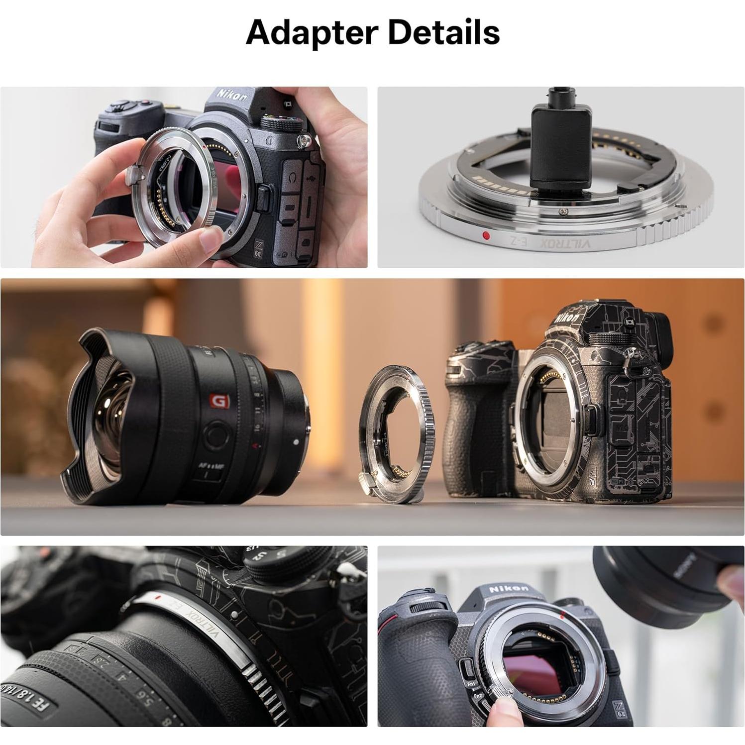 Adaptador de Montura VILTROX E-Z para Lentes Sony E a Nikon Z