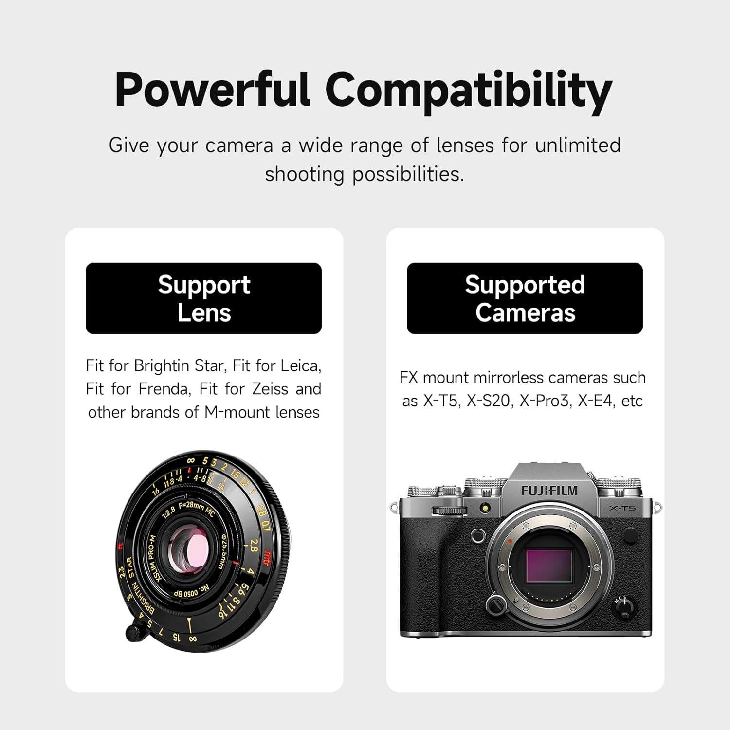 Lente Manual 28mm F2.8 Brightin Star para Fujifilm XF