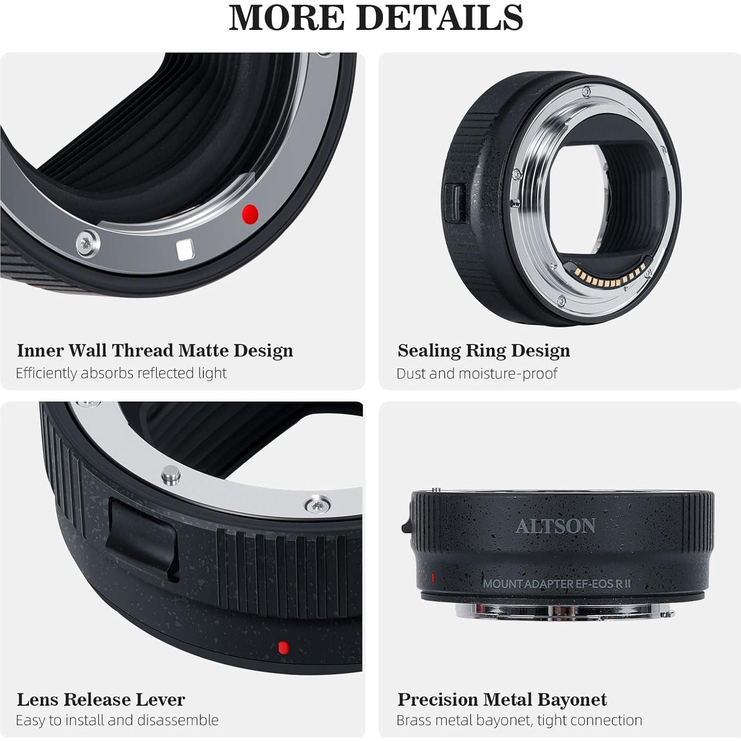 Adaptador de Montura EF-EOS R ALTSON para Lentes Canon EF/EF-S