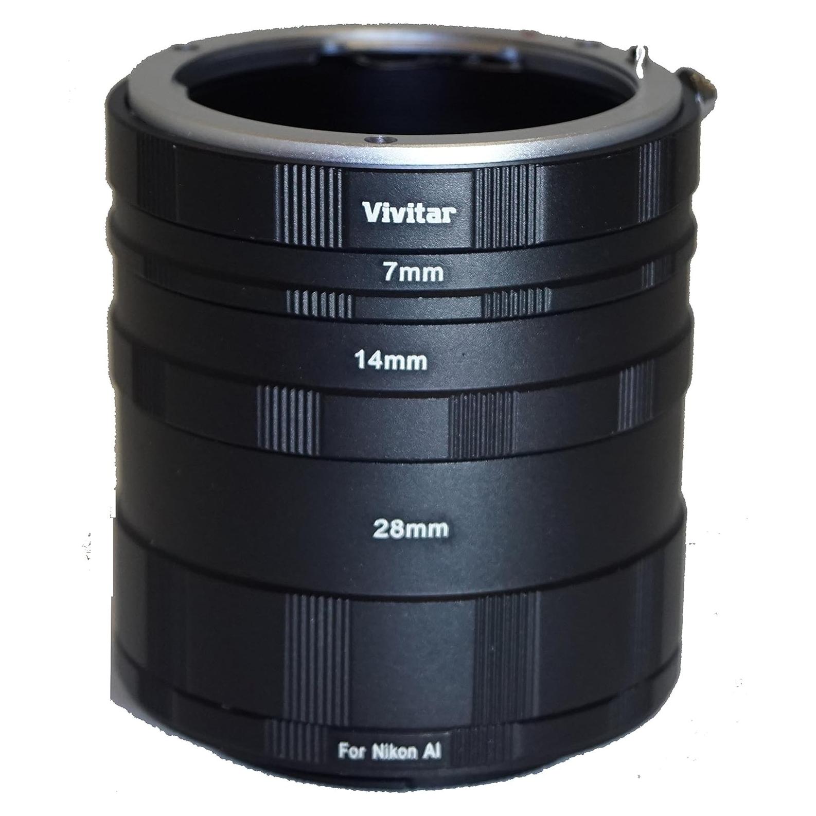 Juego de tubos de extensión macro Vivitar para Canon EOS 7mm 14mm 28mm