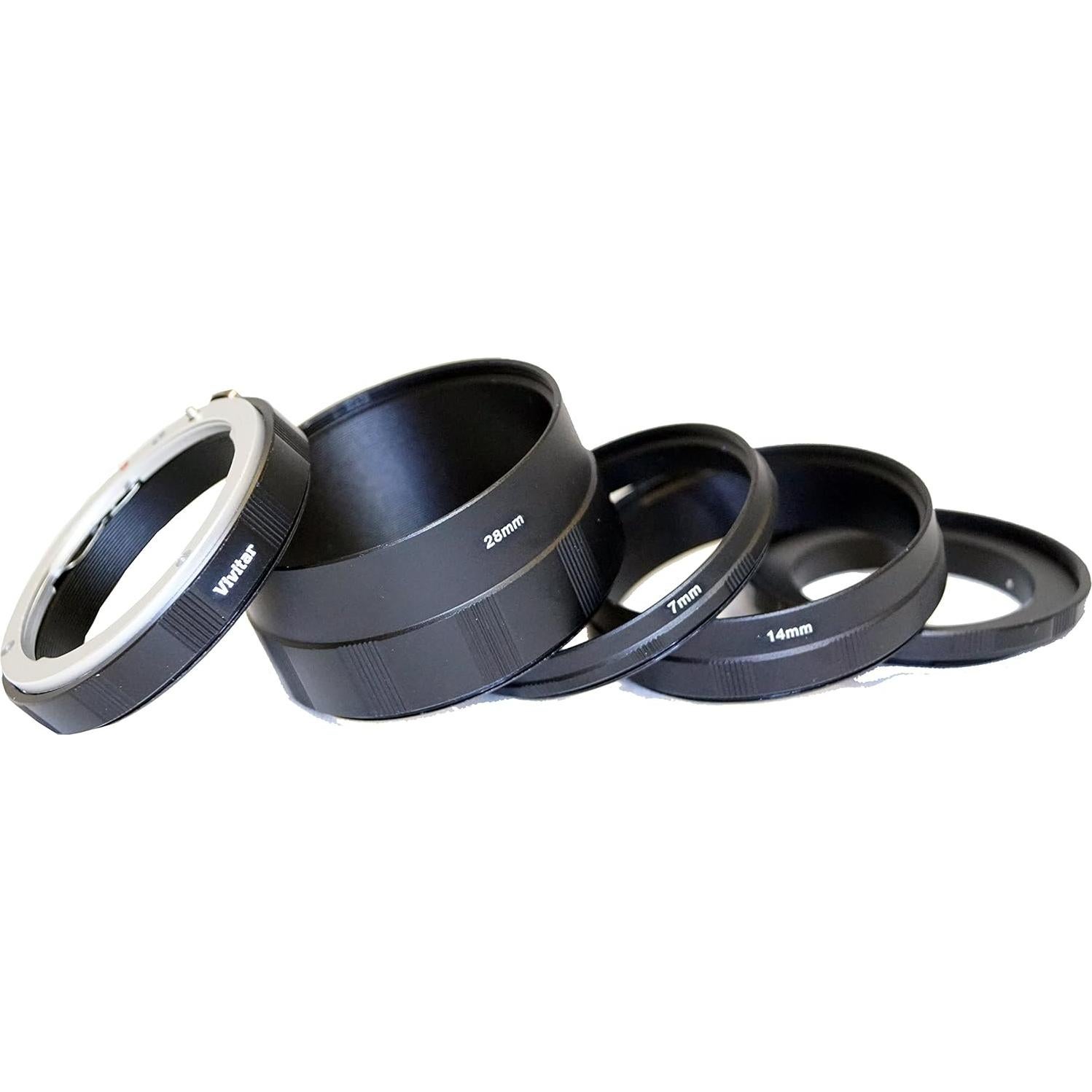 Juego de tubos de extensión macro Vivitar para Canon EOS 7mm 14mm 28mm