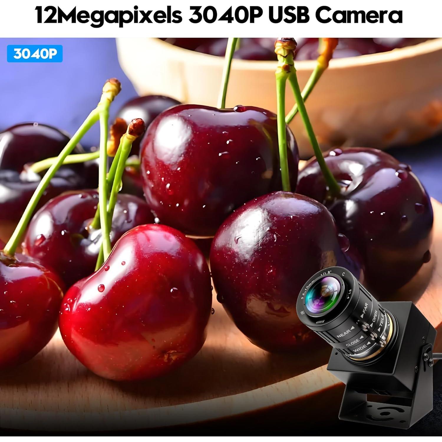 Cámara USB 4K IFWATER 12MP Lente Manual 3.6-10mm 120fps